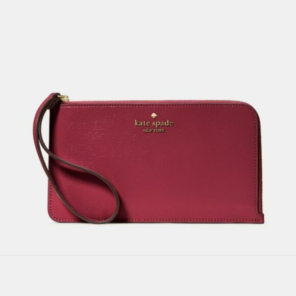 NWT Kate Spade - Lucy Medium L-Zip Wristlet - Red Jam - Picture 2 of 7